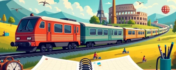 un viaggio in treno in Europa